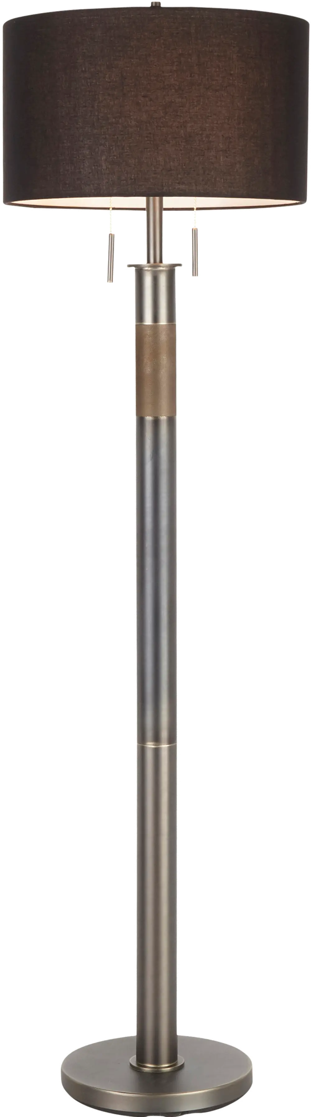 LS-TROPHFL GMBK Gun Metal Industrial Floor Lamp with Black Shade - Trophy-1