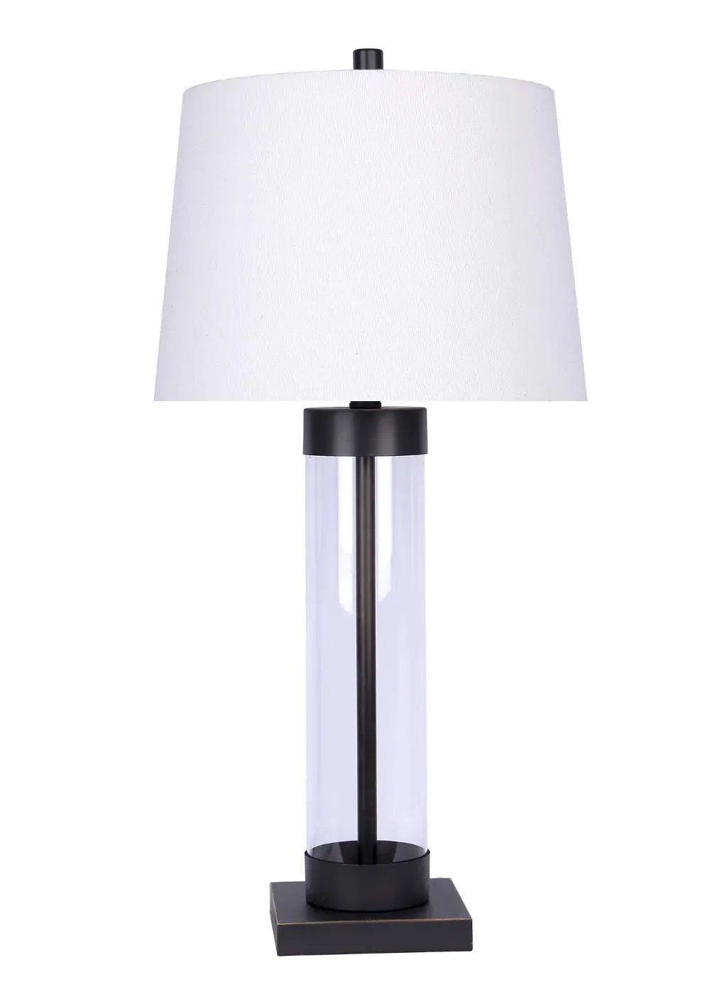 29 Inch Clear Glass and Oil Rubbed Bronze Table Lamp-1