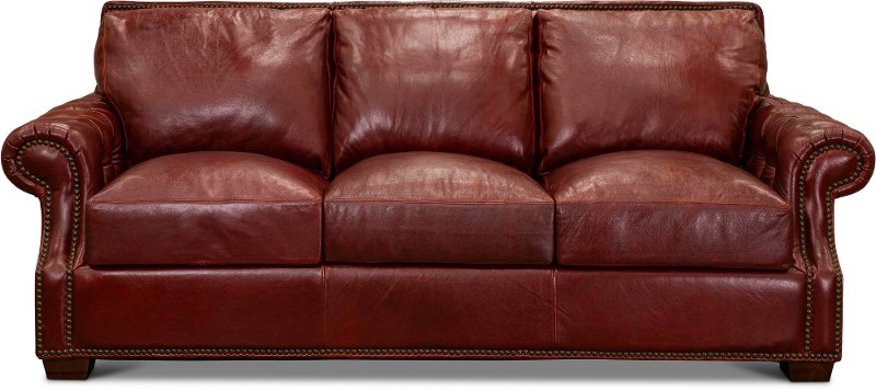 Contemporary Red Leather Sofa Marsala, Red Leather Sofa Sleeper
