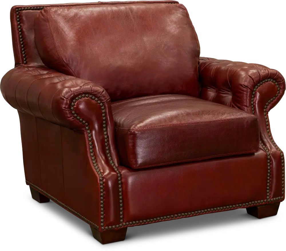 Contemporary Red Leather Chair - Marsala-1