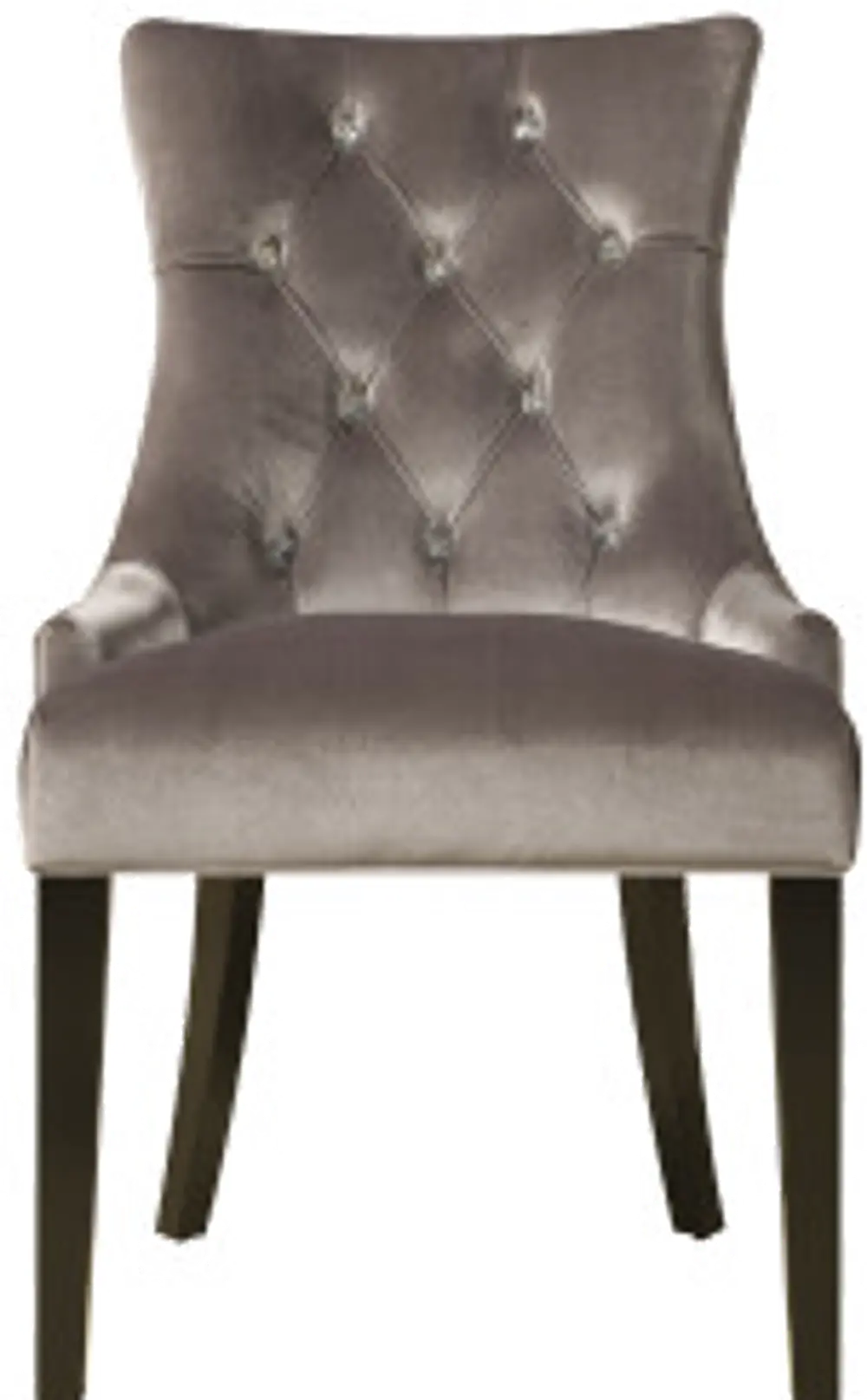 Silver Velvet Upholstered Dining Room Chair - Modern Eclectic-1
