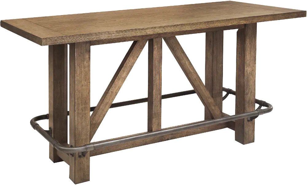 Light Oak Plank Bar Table - Modern Eclectic-1