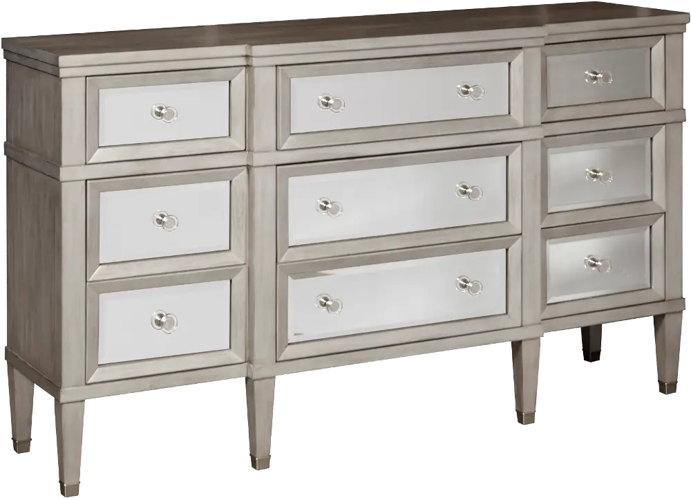 Contemporary Silver Mirrored Dresser - Modern Eclectic-1