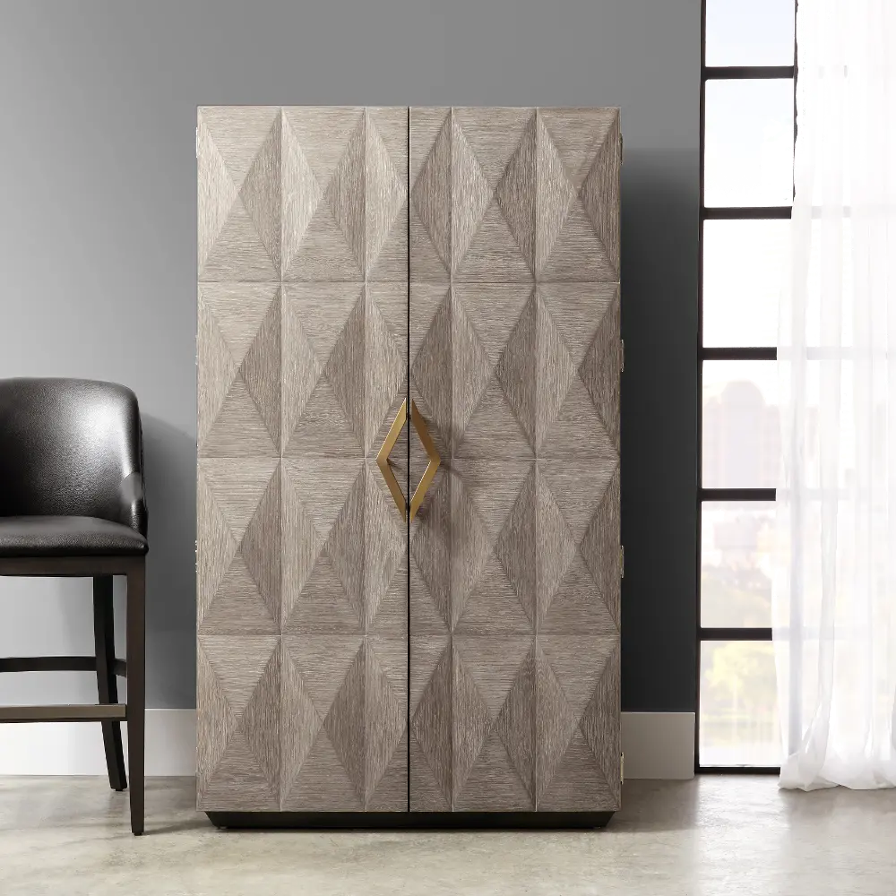 Modern Eclectic Gray Bar Cabinet-1