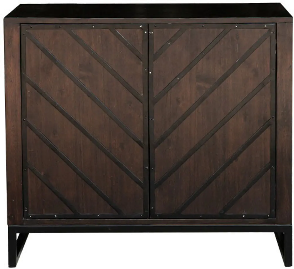 Modern Industrial Brown Door Chest - Modern Eclectic-1