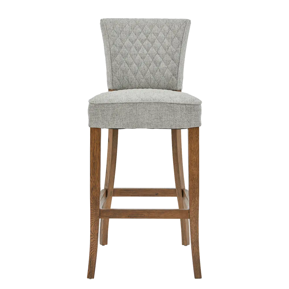 Light Gray Upholstered 30 Inch Bar Stool - Modern Eclectic-1
