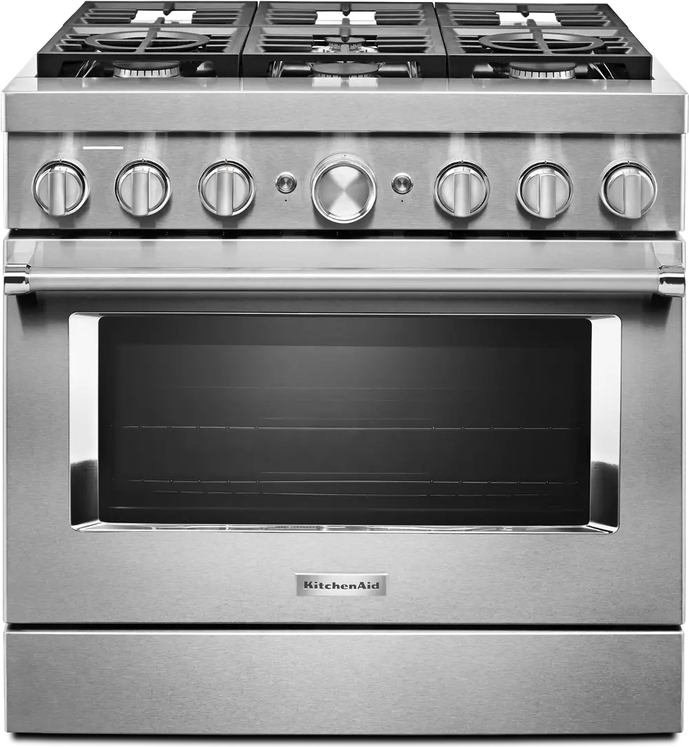KFDC506JSS KitchenAid Commercial Style Dual Fuel Smart Range - 36 Inch, 5.1 cu. ft., Stainless Steel-1