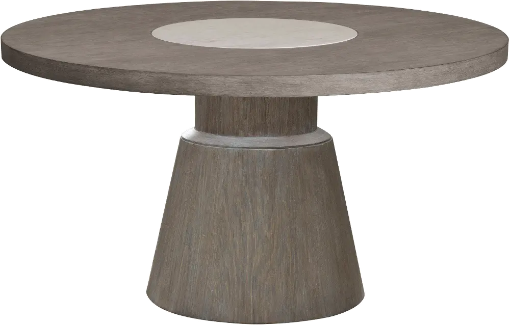 Gray and Taupe 54 Inch Round Dining Room Table - Modern Eclectic-1