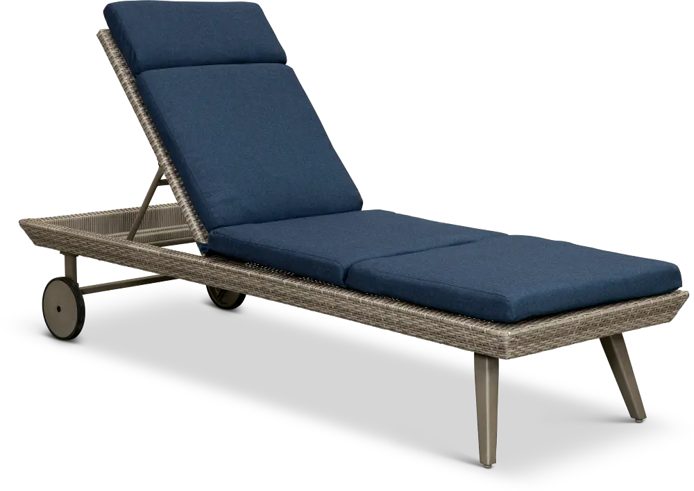Portofino Patio Chaise Lounge with Sunbrella Cushion - Gray-1
