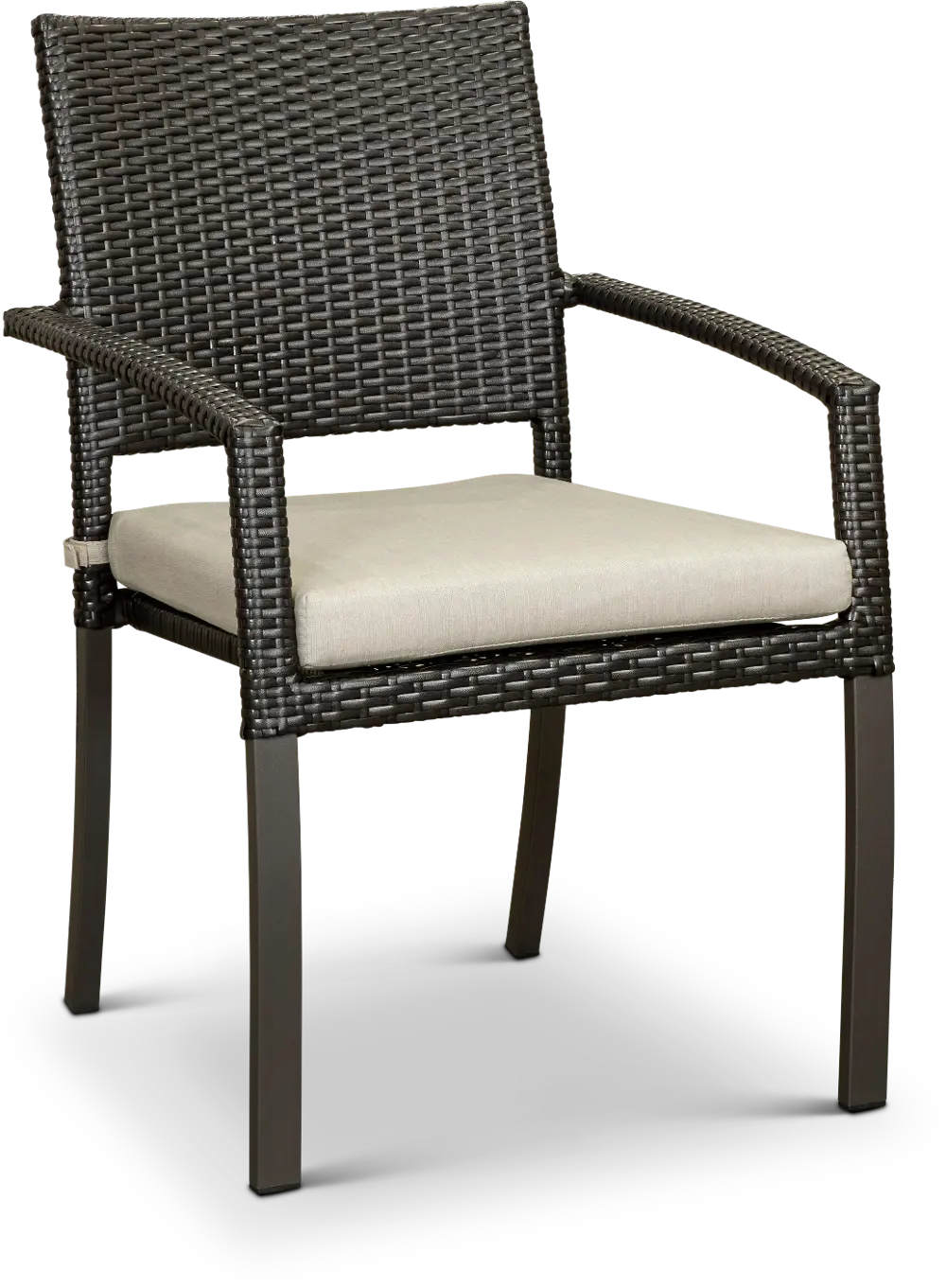 Portofino Wicker Patio Dining Chair with Sunbrella Cushion - Espresso-1