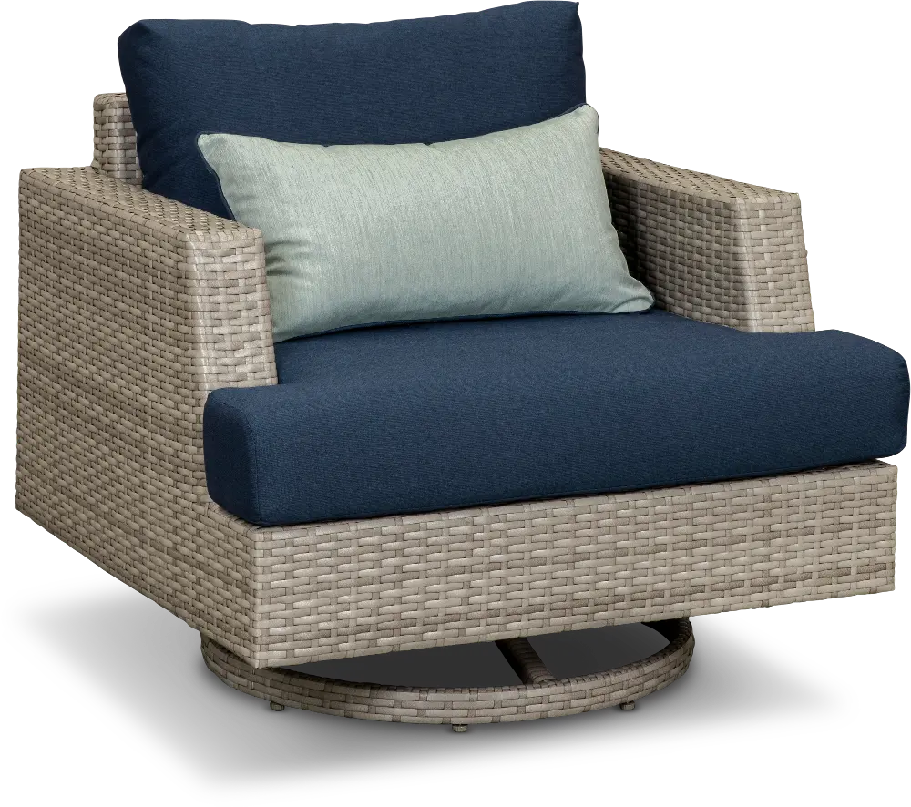 Portofino Wicker Patio Motion Chair with Sunbrella Cushions - Gray-1