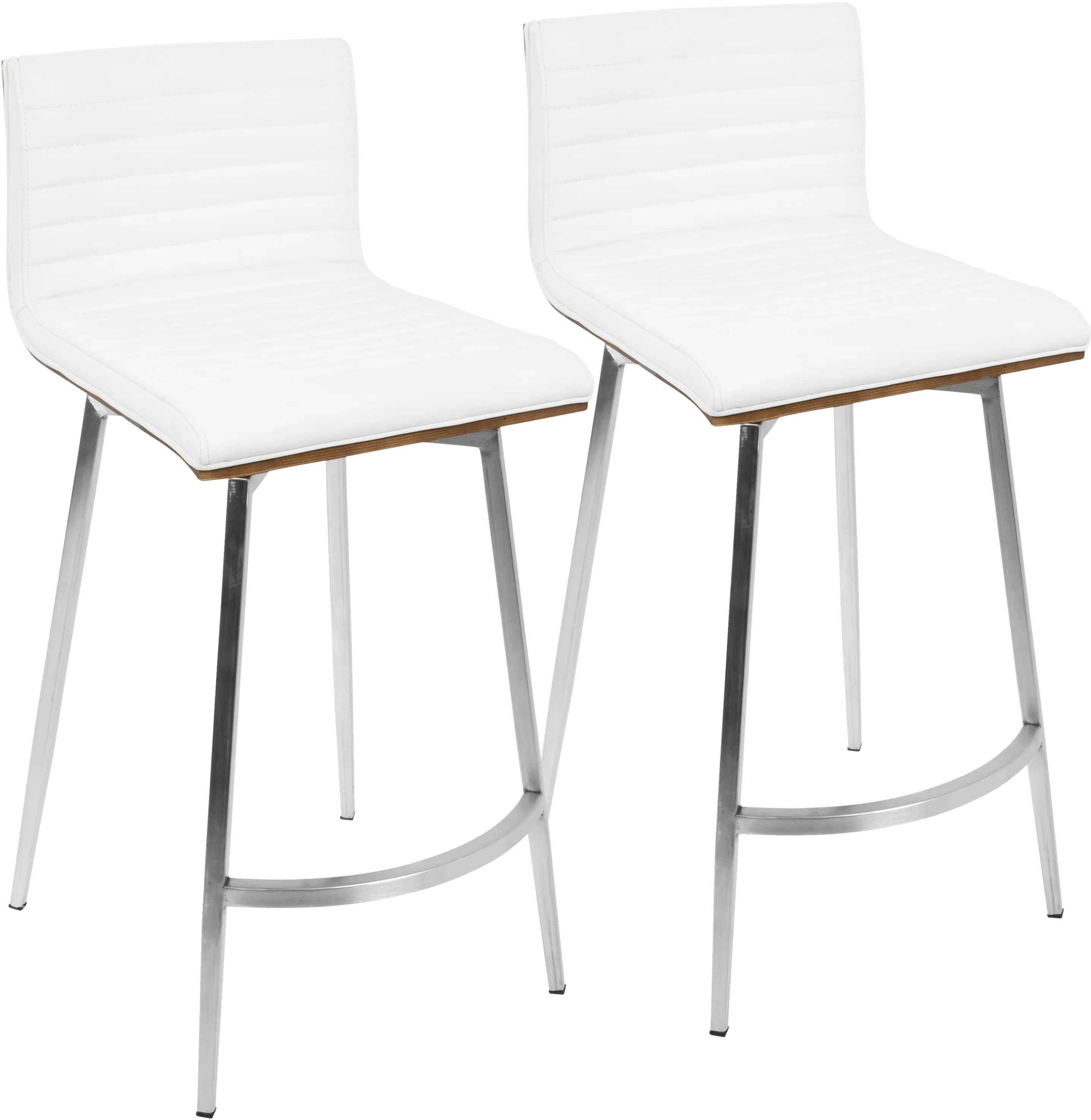 Contemporary White Swivel Counter Height Stool (Set of 2) - Mason