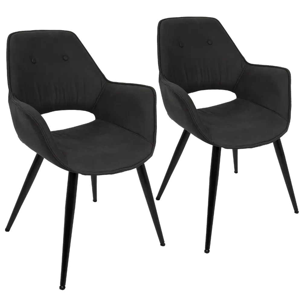 CH-MSTNG-BK2 Contemporary Black Dining Accent Chairs (Set of 2) - Mustang-1