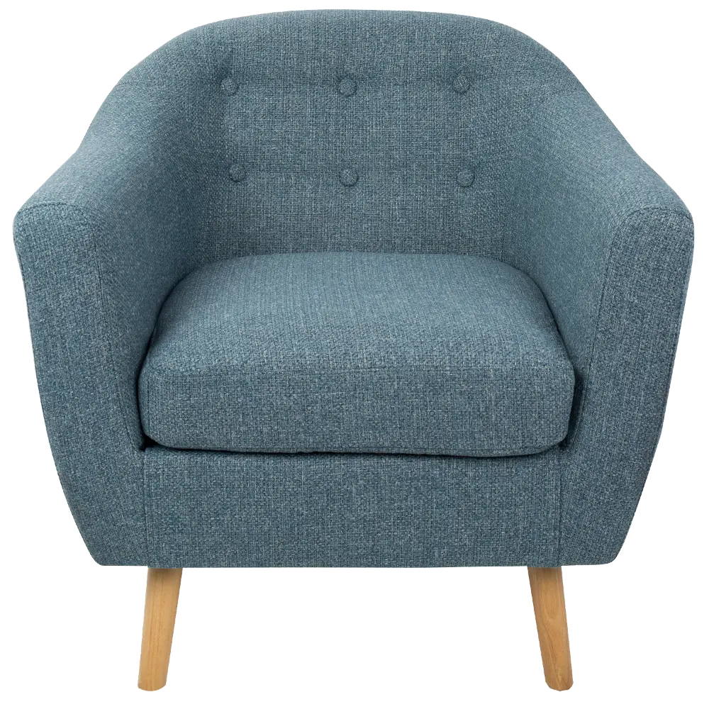 CHR-AH-RKWL-BU Mid Century Modern Blue Accent Chair - Rockwell-1