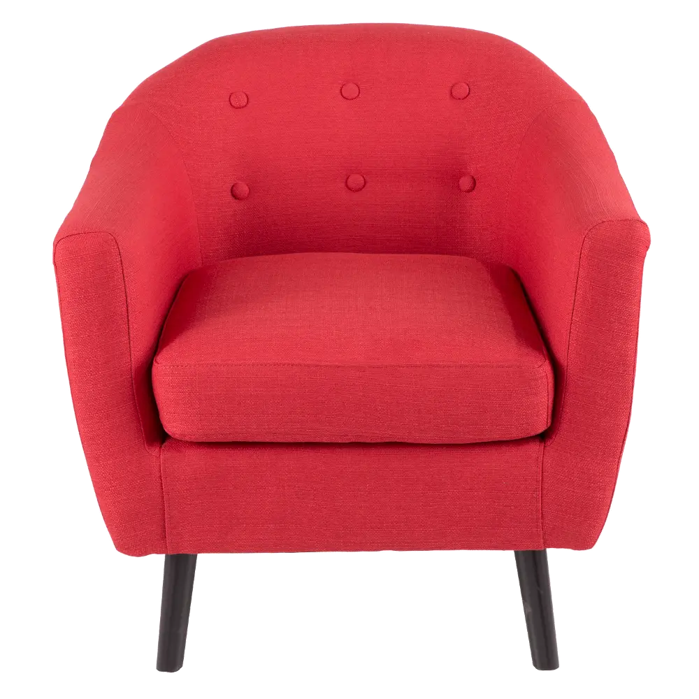 CHR-AH-RKWL-R Mid Century Modern Red Accent Chair - Rockwell-1
