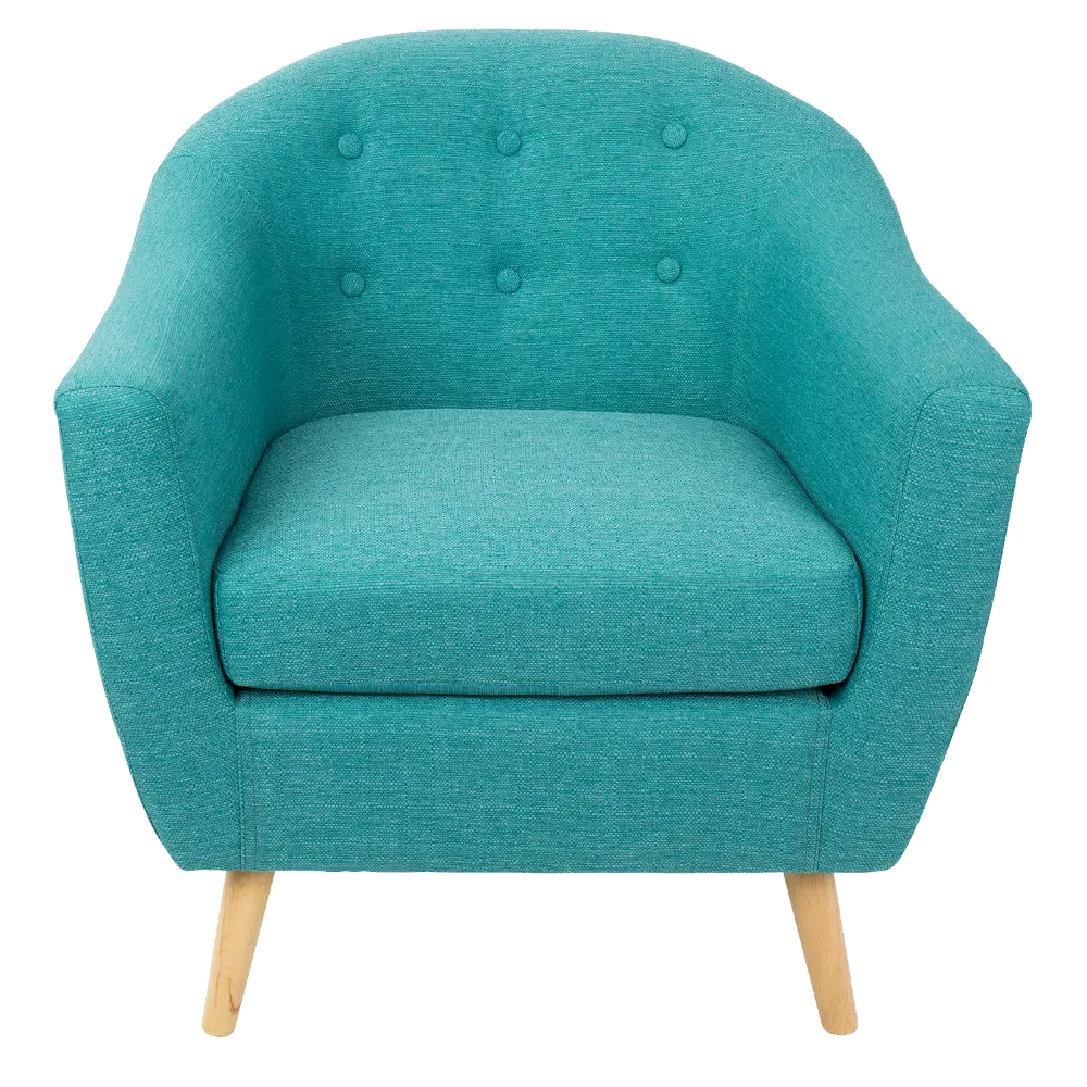 CHR-AH-RKWL-TL Mid Century Modern Teal Accent Chair - Rockwell-1