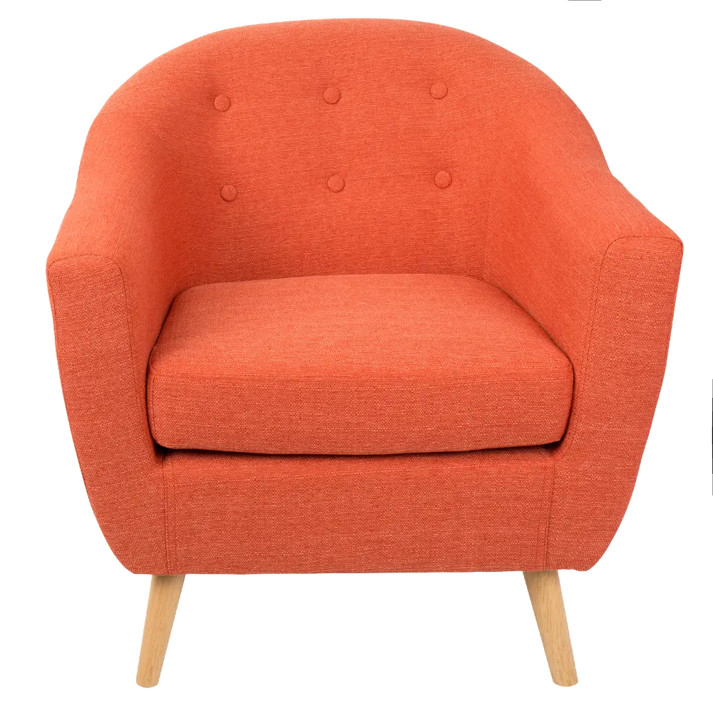 CHR-AH-RKWL-OR Mid Century Modern Orange Accent Chair - Rockwell-1