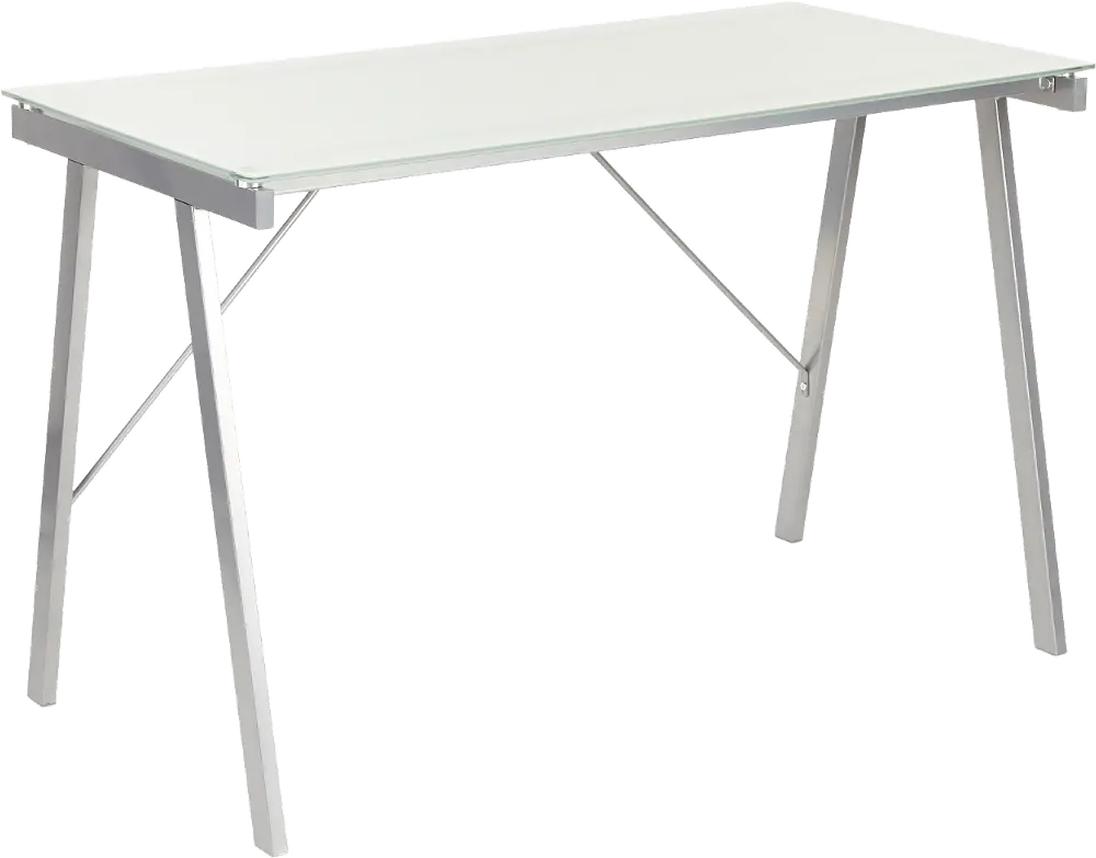OFD-TM-PBLNK-W Modern White and Silver Office Desk - Exponent-1