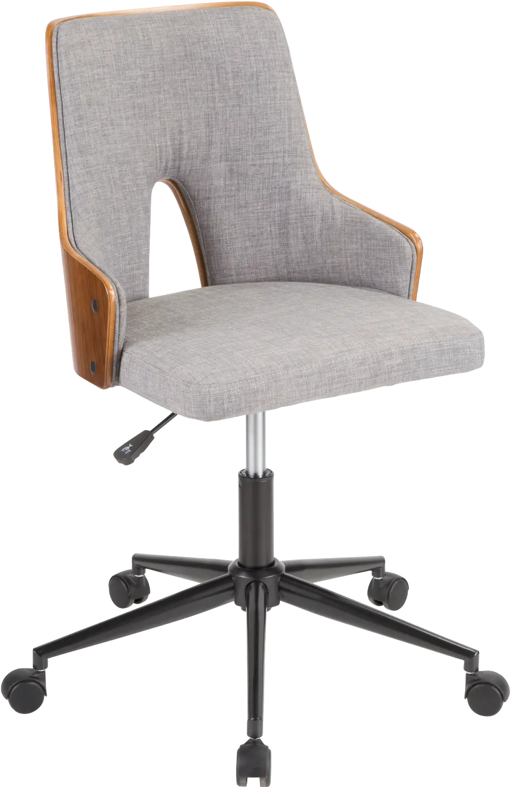 OC-STLA-WL-GY Mid Century Gray and Walnut Office Chair - Stella-1