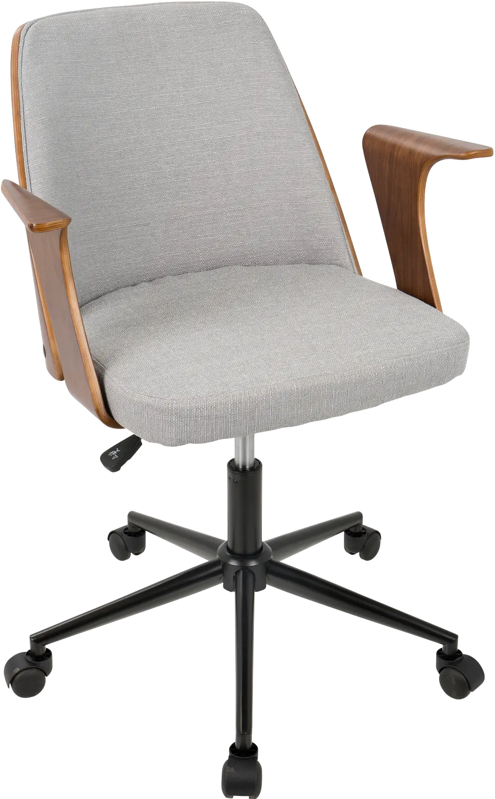 OC-VRDNA-WL-GY Gray and Walnut Office Chair - Verdana-1