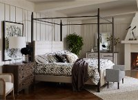 Modern Metal And Linen Queen Canopy Bed Modern Eclectic Rc Willey Furniture Store