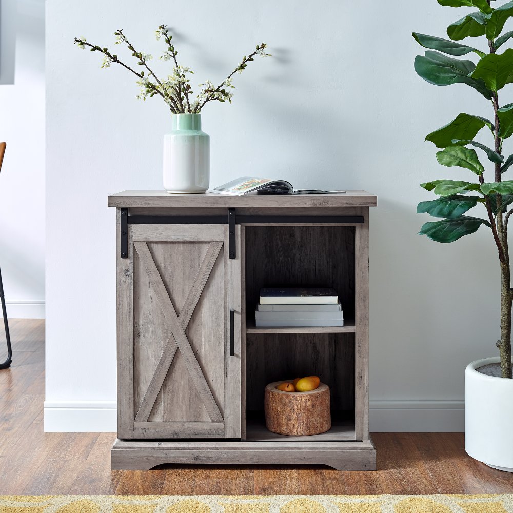 Carolina Gray Farmhouse Buffet Cabinet - Walker Edison