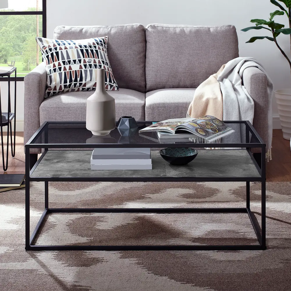 C40SWICTWMDC Marble and Concrete Coffee Table - Jersey-1