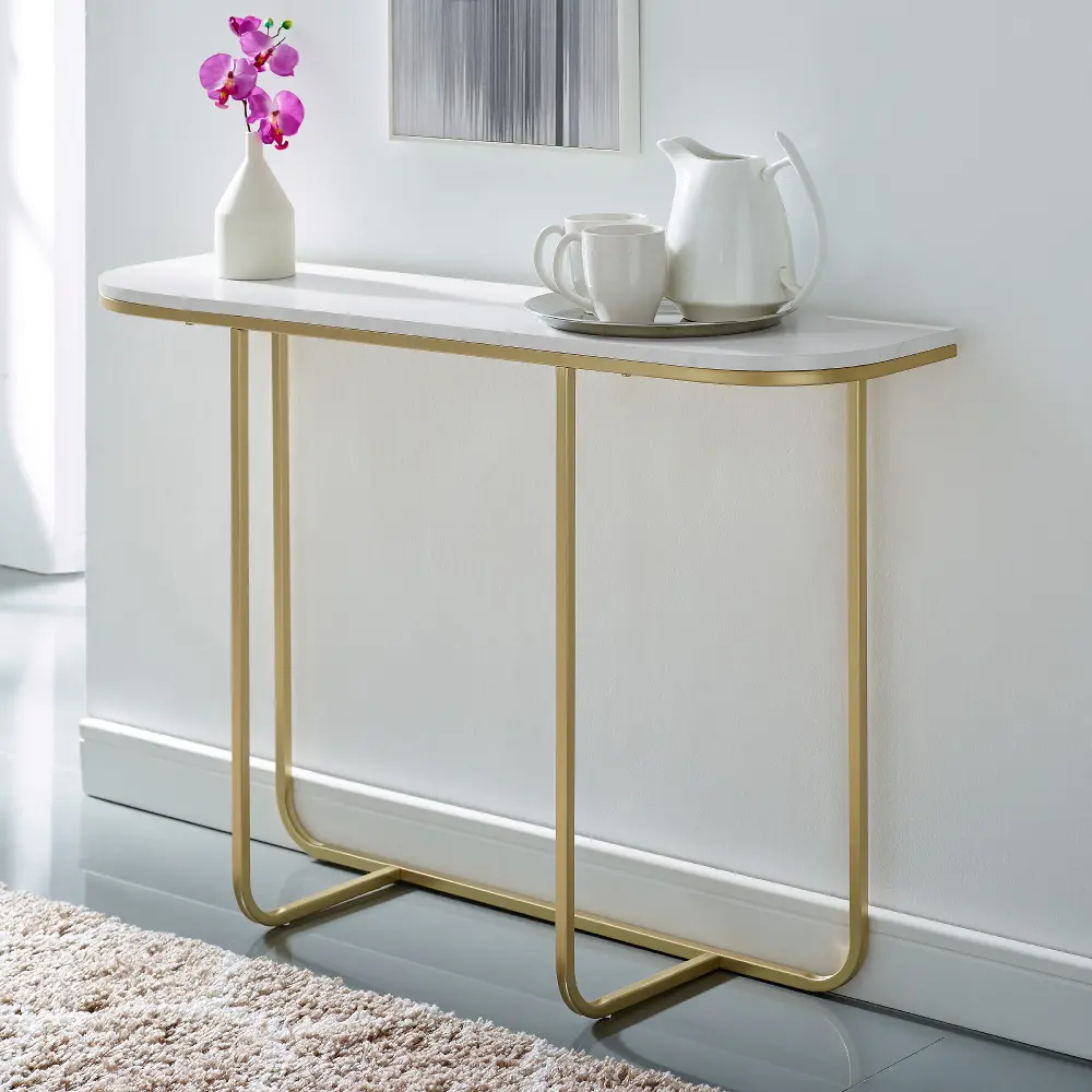 AF44HARETWM Marble and Gold Glam Entry Table - Harley - Walker Edison-1