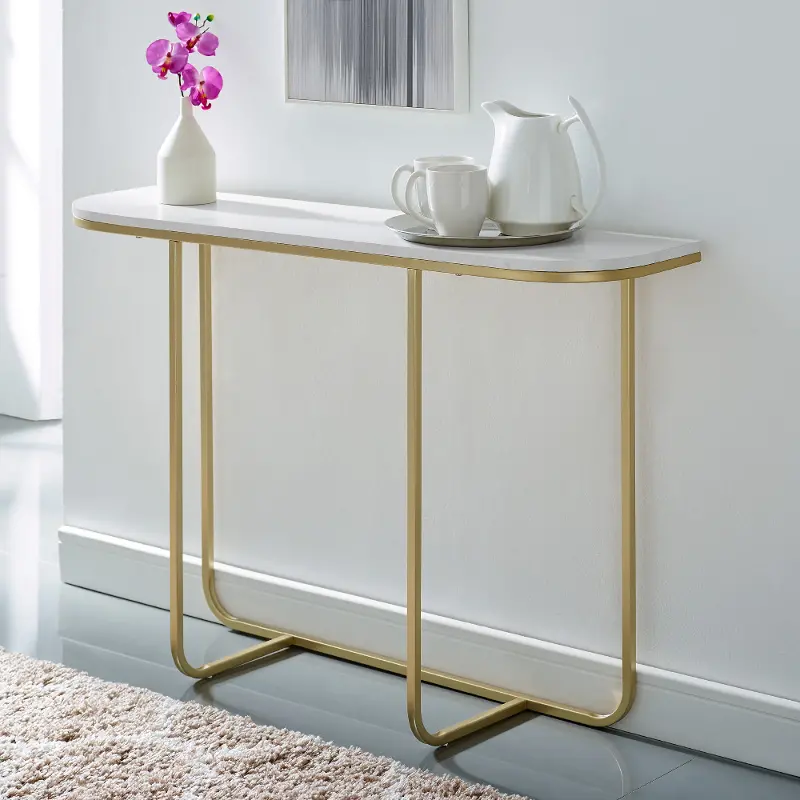 Marble And Gold Glam Entry Table, What To Put On A Entry Table