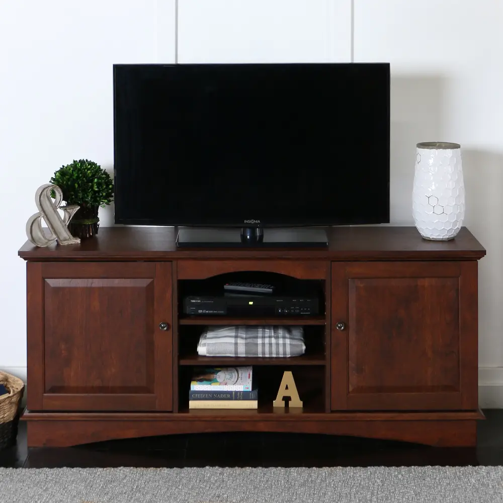 WQ60C73TB Traditional Brown 60 inch TV Stand - Jamestown-1