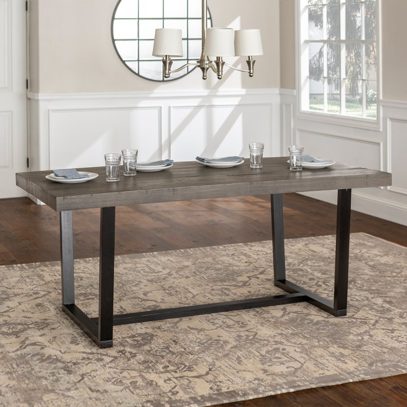 Rustic Gray 72 Inch Dining Room Table, 72 Dining Room Table