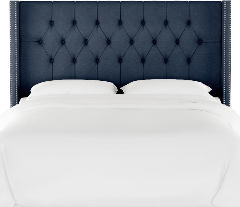 Dark Blue Tufted Wingback Queen, Blue Bed Frame Queen