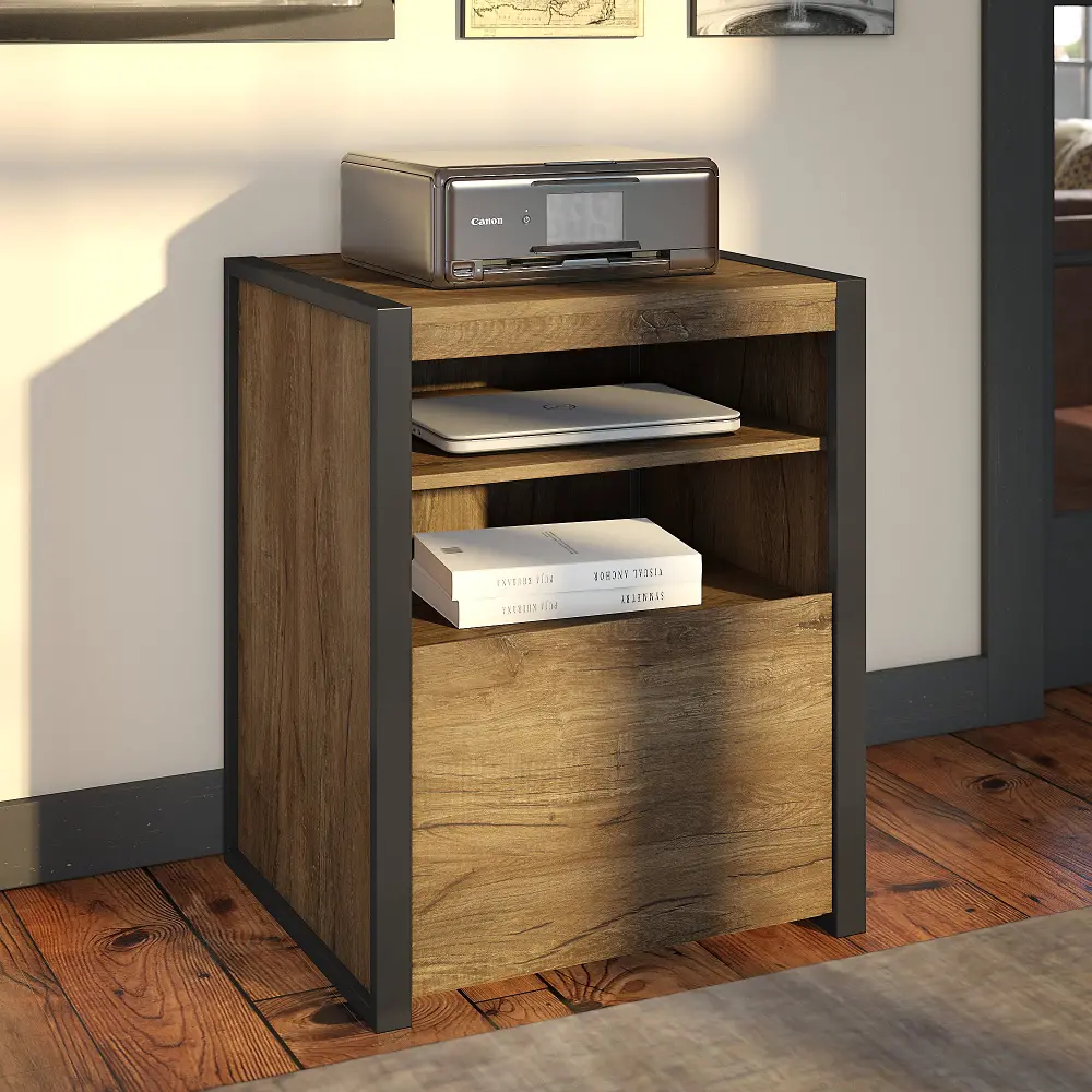 LAF124RB-03 Latitude Rustic Brown Printer Stand File Cabinet - Bush Furniture-1