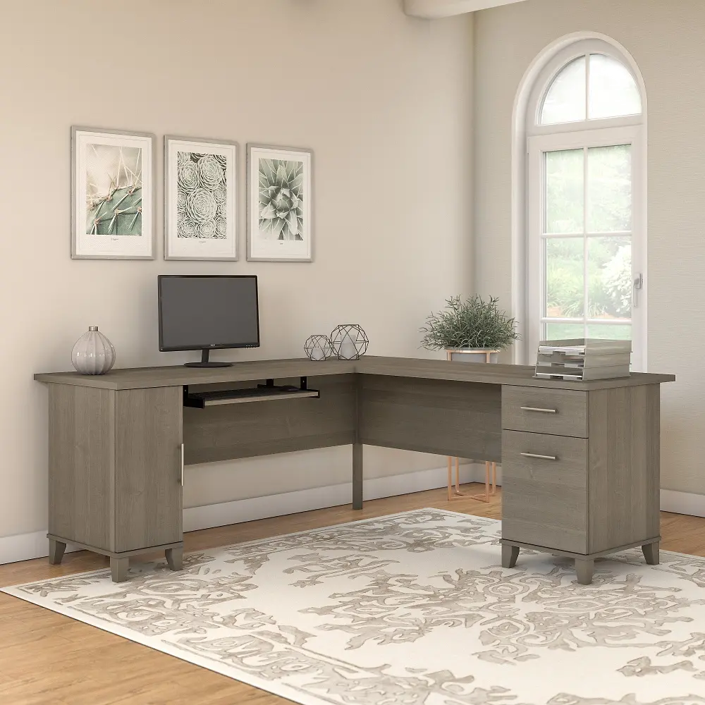 WC81610K Contemporary Ash Gray 72 Inch L-Shaped Desk - Sommerset-1