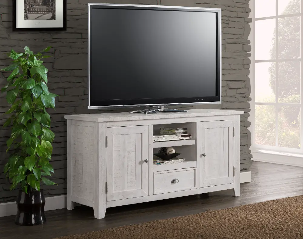 Distressed White 60 inch TV Stand-1