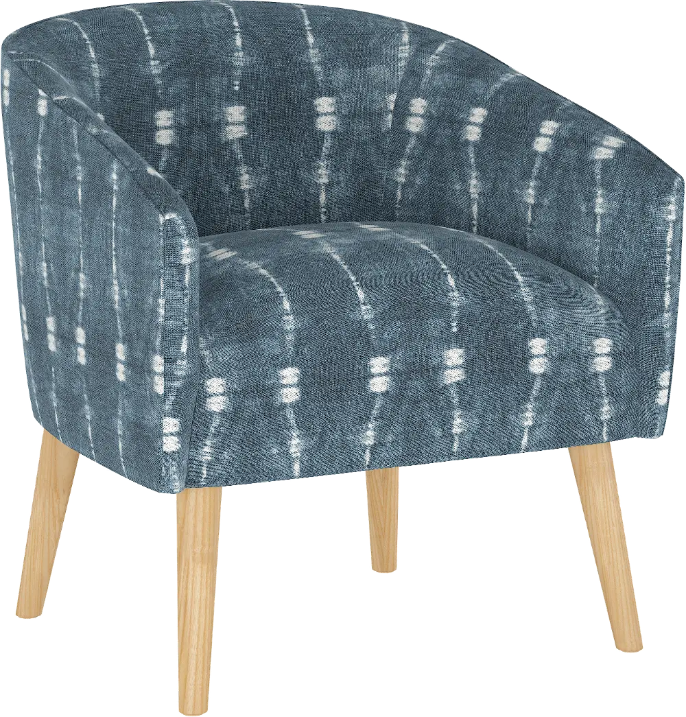 47-1NATBLIND Deco Indigo Blue Ikat Accent Chair - Skyline Furniture-1