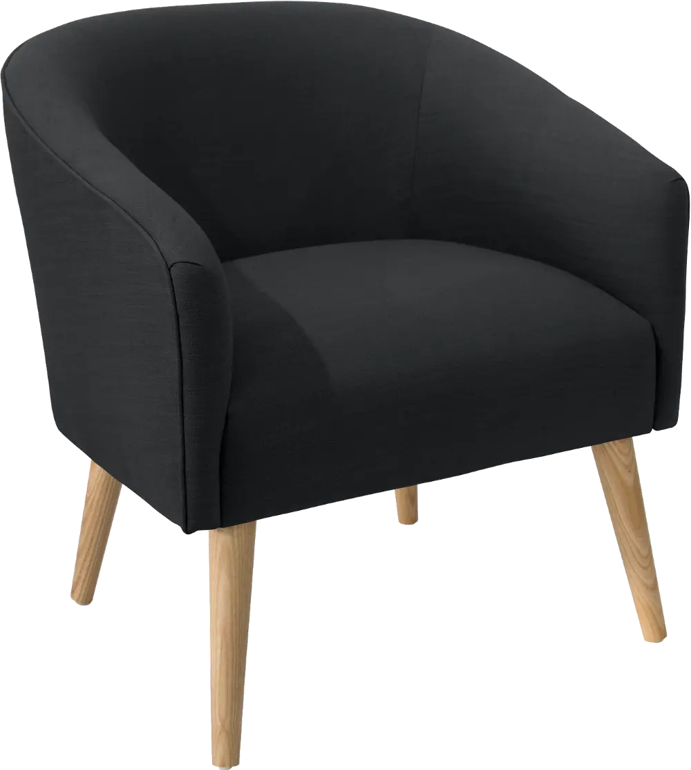 47-1NATLNNBLC Linen Black Deco Accent Chair-1