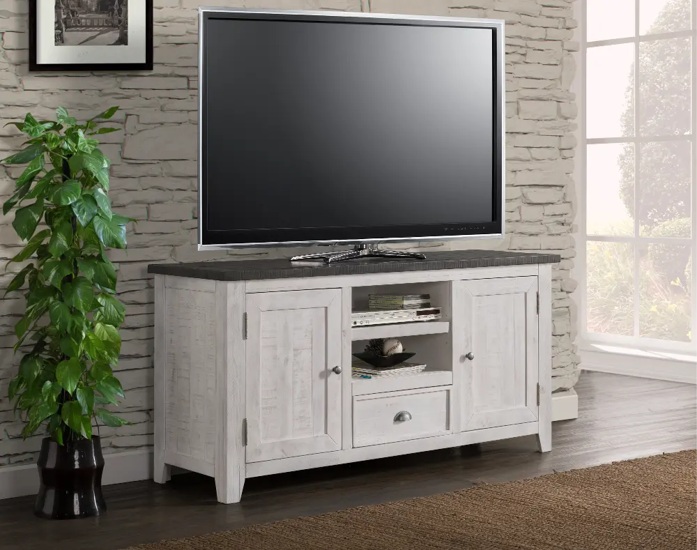 White Washed and Gray 60 Inch TV Stand-1