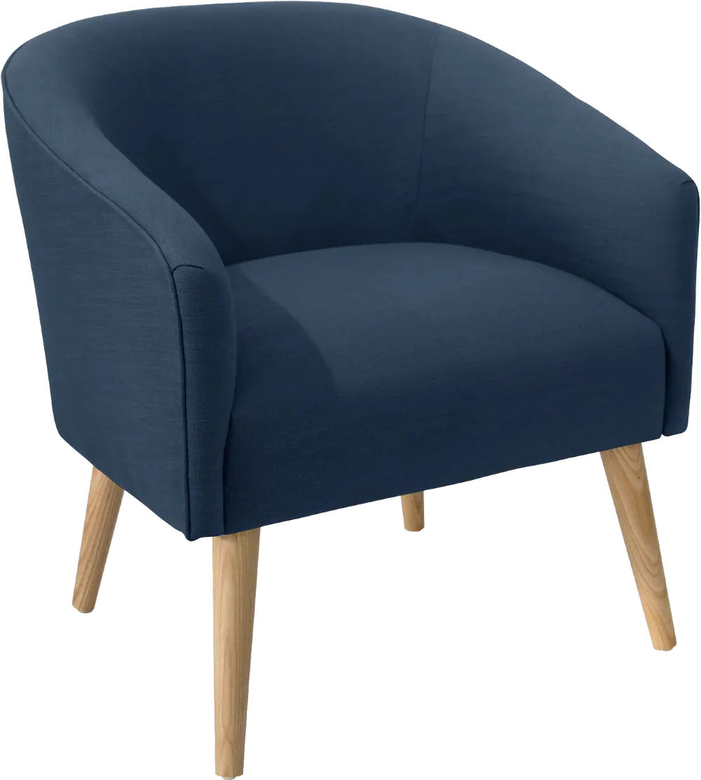 47-1NATLNNNV Modern Linen Navy Blue Deco Accent Chair-1