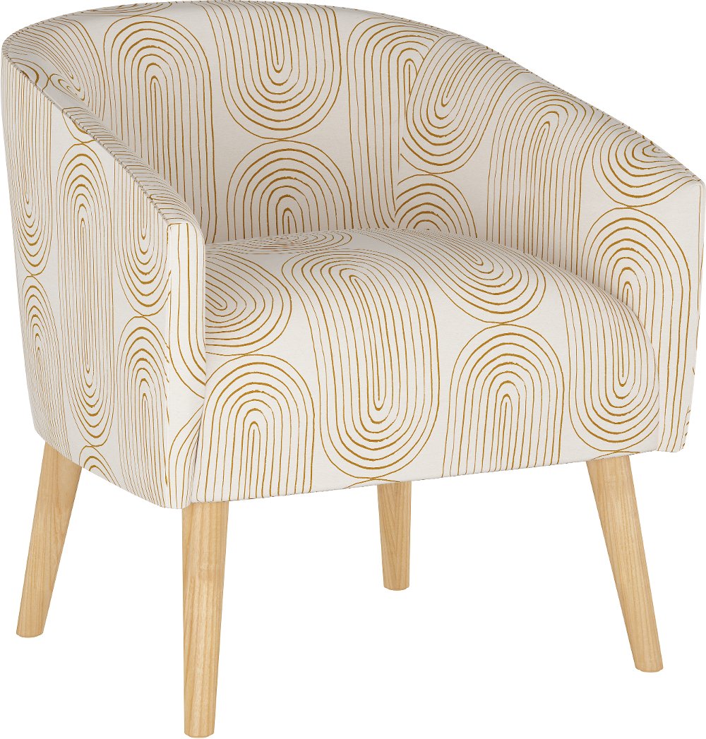 Deco Mustard Oblong Accent Chair - Skyline Furniture