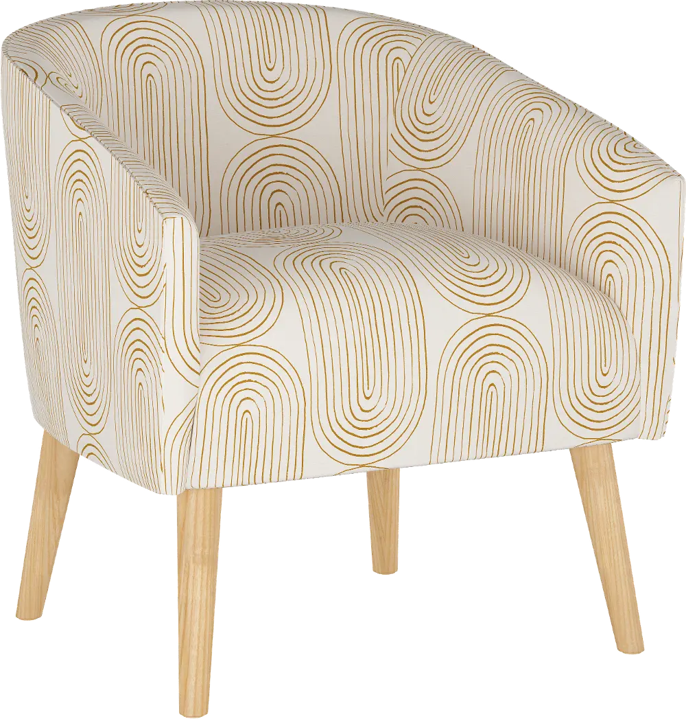 47-1NATOBLMST Deco Mustard Oblong Accent Chair - Skyline Furniture-1