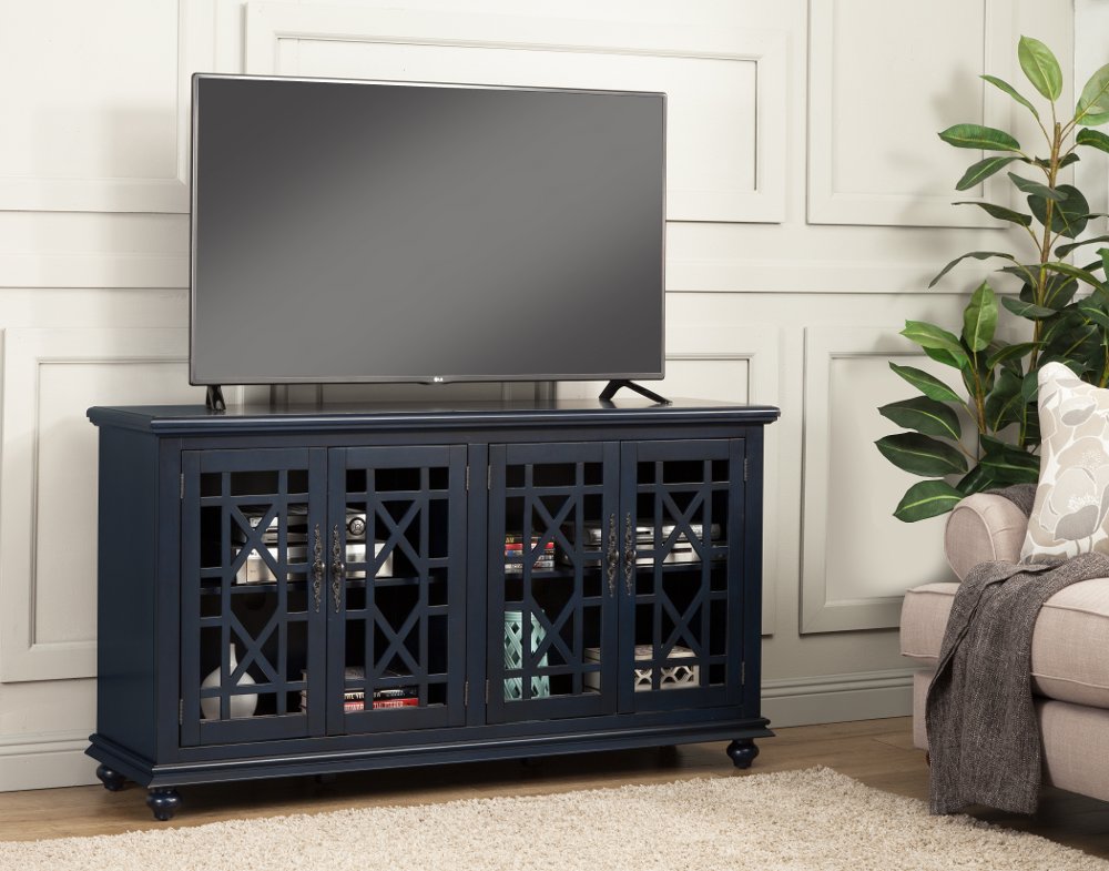 111785367 Jules Navy Blue 63 Inch TV Stand sku 111785367