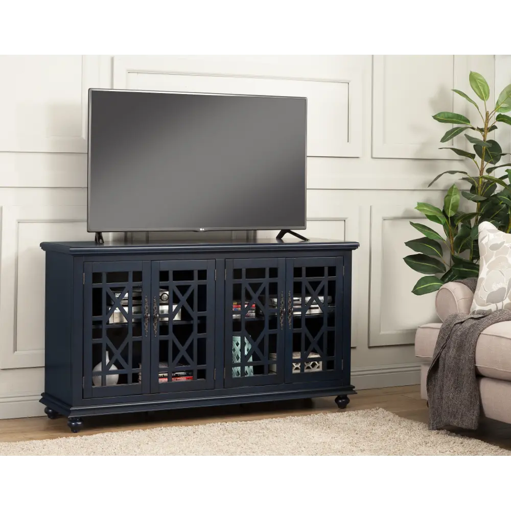 Jules Navy Blue 63 Inch TV Stand-1