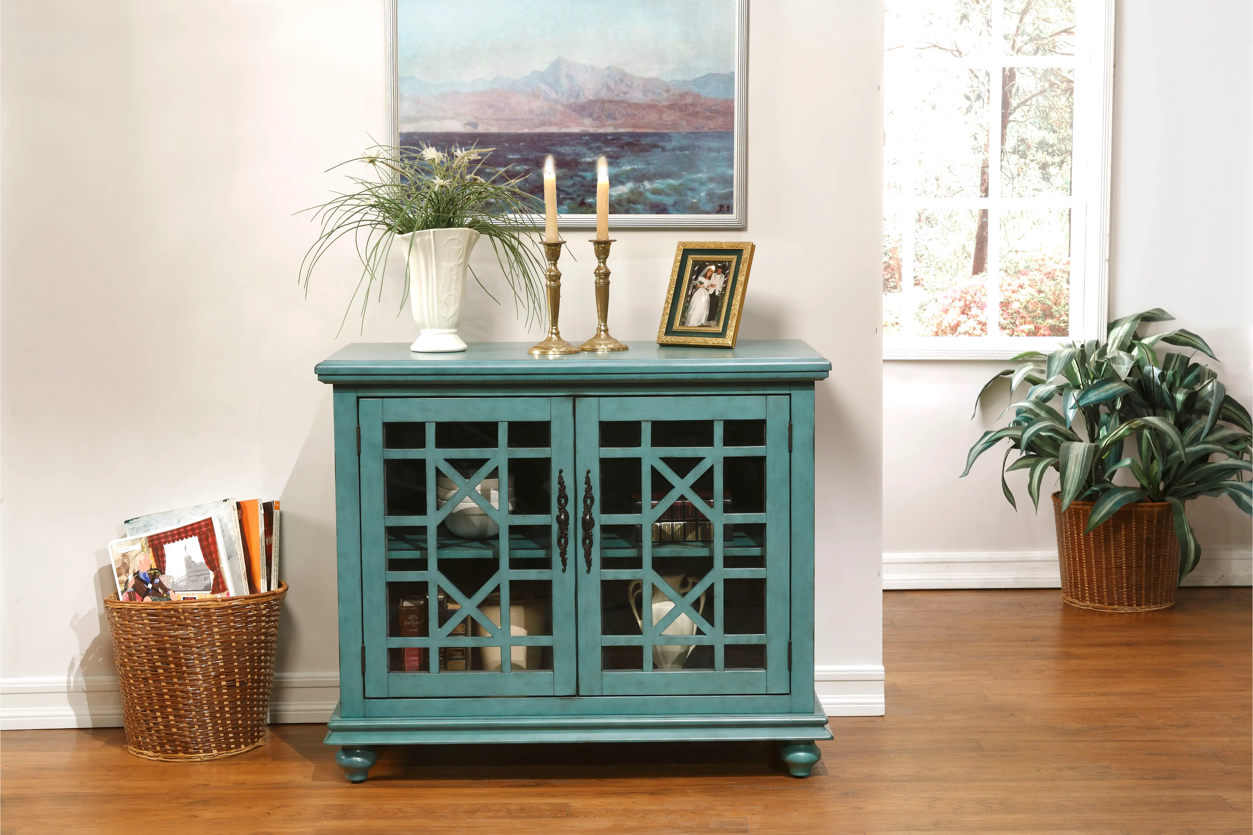 Casual Teal 38 Inch TV Stand - Jules