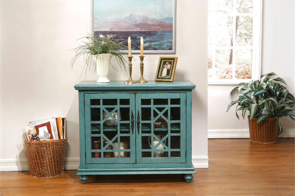 111785375 Casual Teal 38 Inch TV Stand - Jules sku 111785375