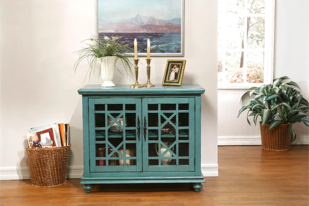Casual Teal 38 Inch TV Stand - Jules-1