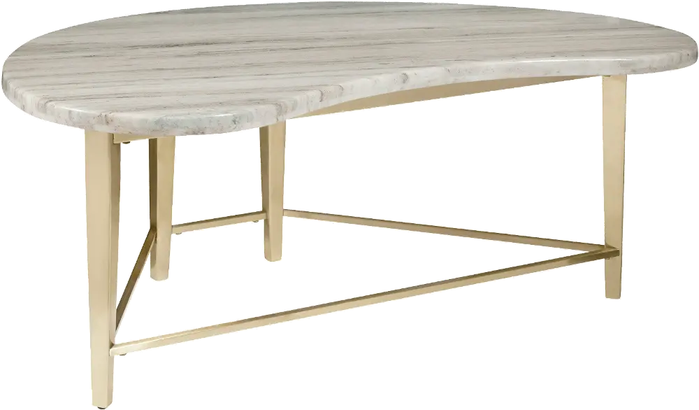 Organic Shaped Marble Top Coffee Table - Modern Eclectic-1