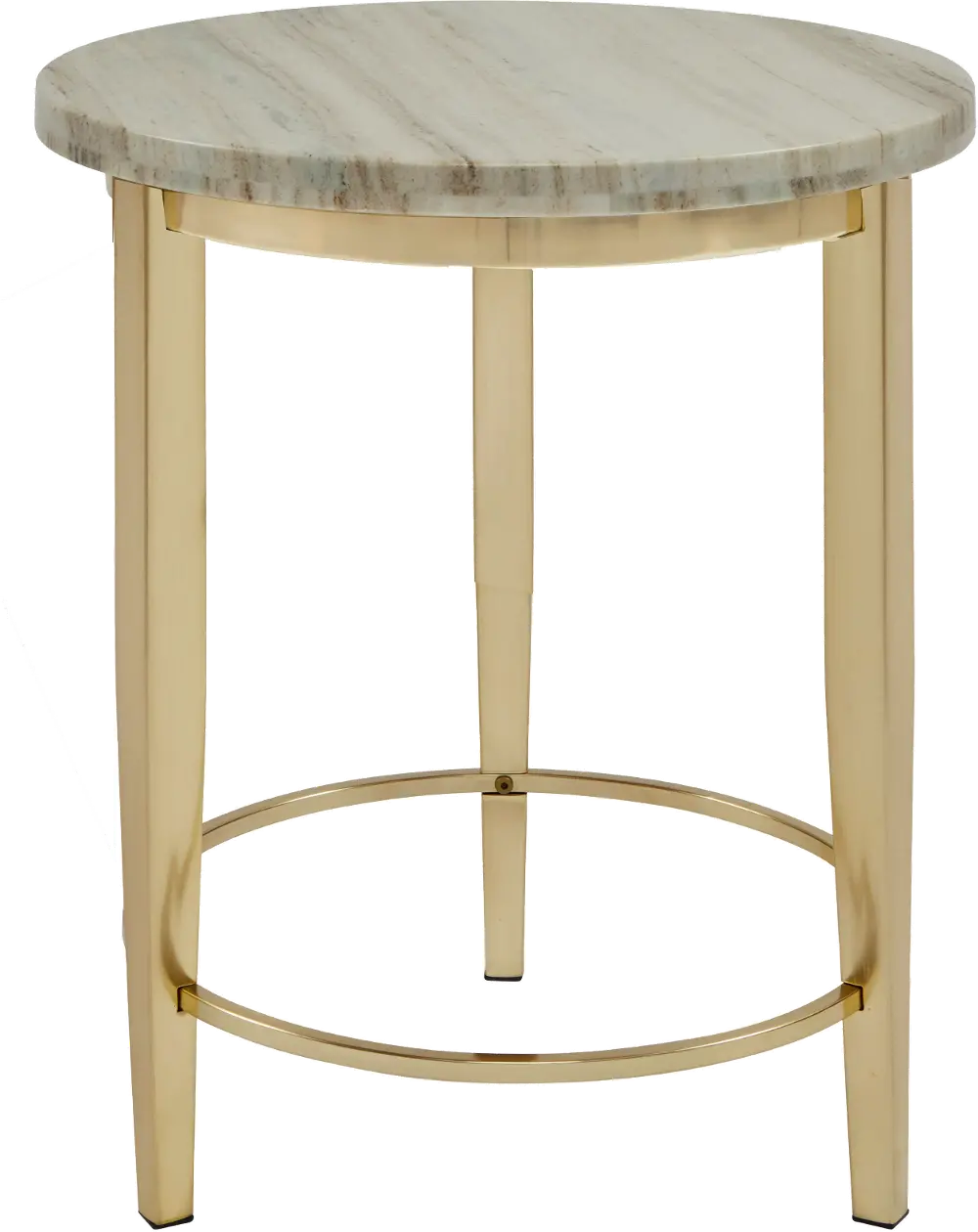 Marble and Gold Round End Table - Modern Eclectic-1