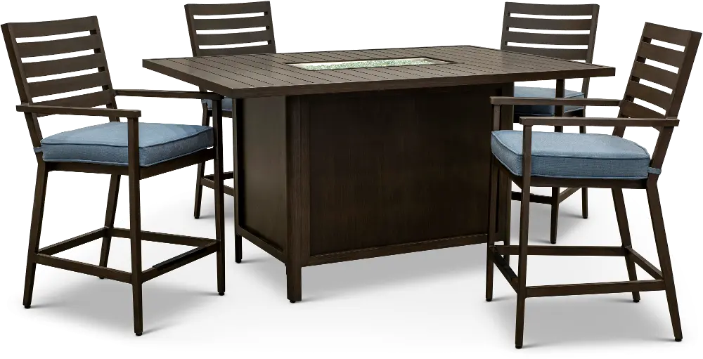Adeline 5 Piece Patio Fire Counter Height Dining Set-1