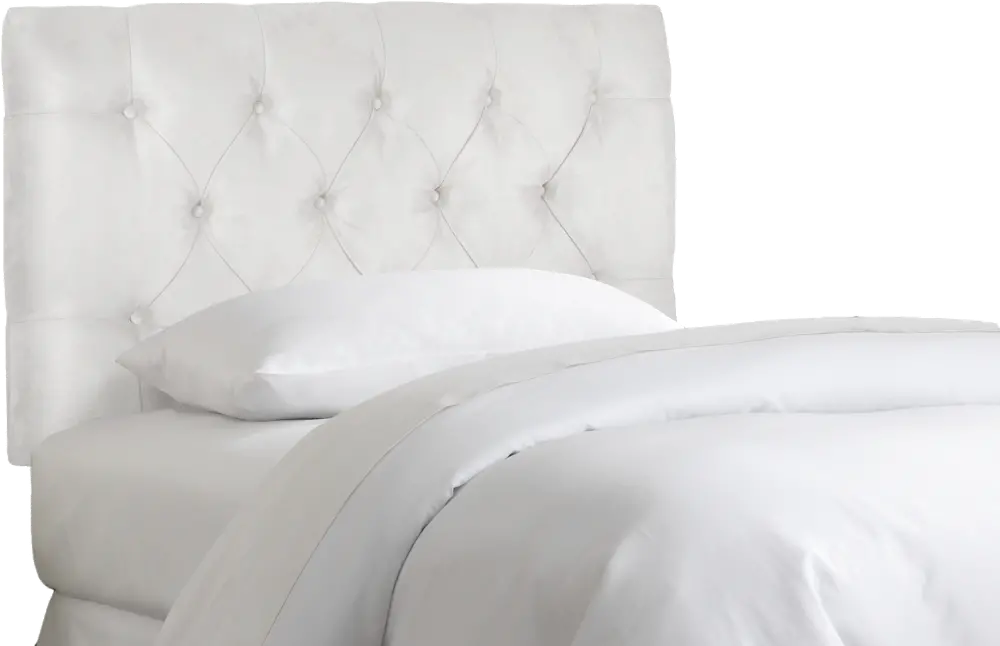 540TVLVWHT Tufted Velvet White Twin Upholstered Headboard-1